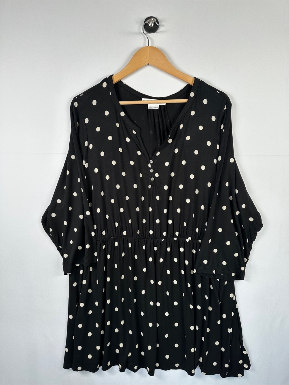 In Every Story Polka Dot Dress Black Cream Mini 4X Feminine Casual